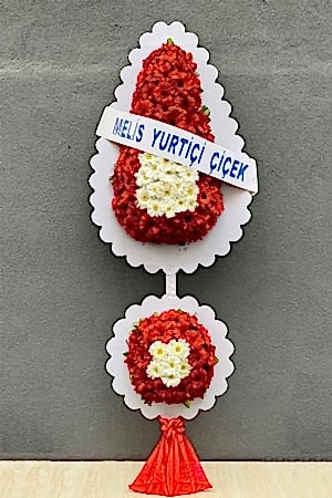 Çiftli Kırmızı - Beyaz Ayaklı Sepet