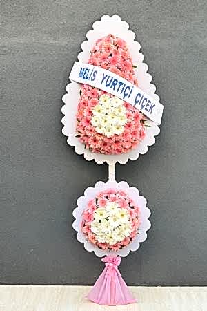 Çiftli Pembe - Beyaz Ayaklı Sepet