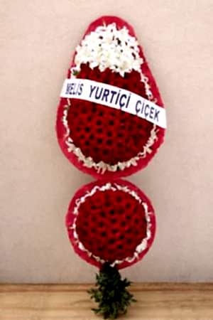 Lilyum - Kırmızı Gerbera Düğün Çelengi