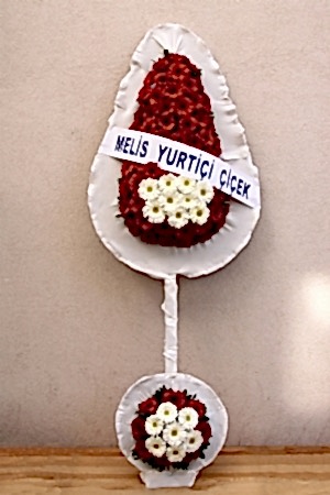 Kırmızı Beyaz Ayaklı Çelenk