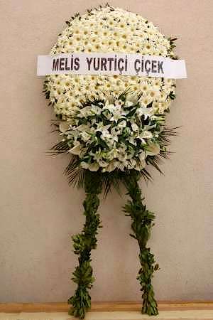 Lilyumlu Beyaz Büyük Cenaze Çelenk 1