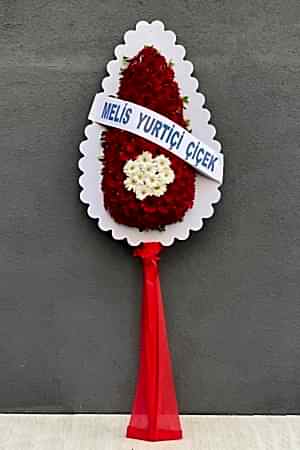 Tekli Kırmızı - Beyaz Ayaklı Sepet